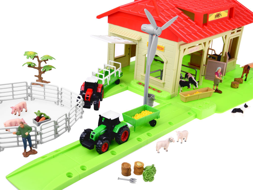 Didėlis ūkio rinkinys su pastatais ir priesais 125 el.