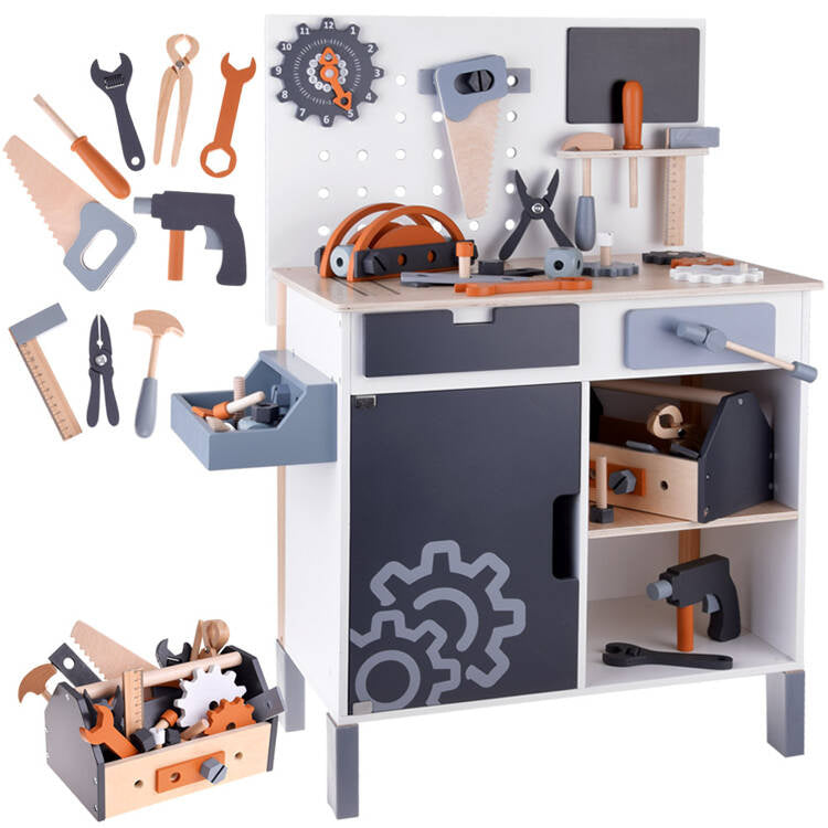 Didelės medinės meistro dirbtuvės su įrankiais-nejungti