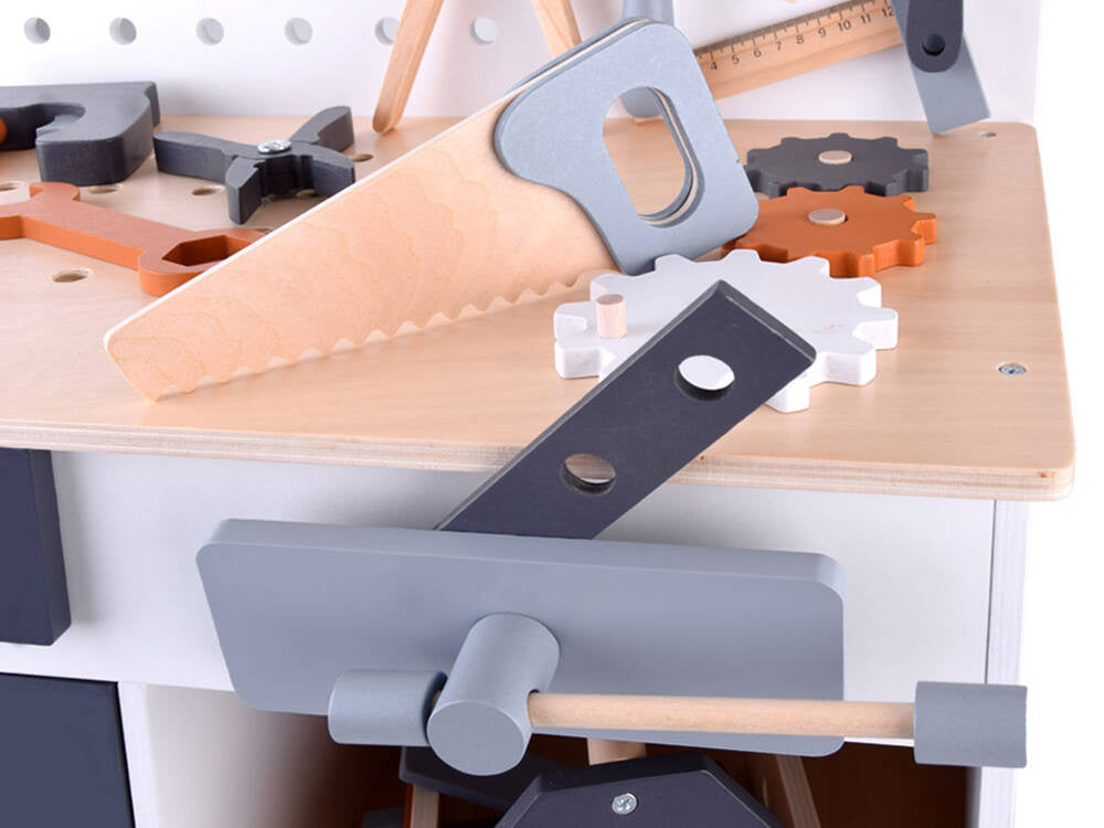 Didelės medinės meistro dirbtuvės su įrankiais-nejungti