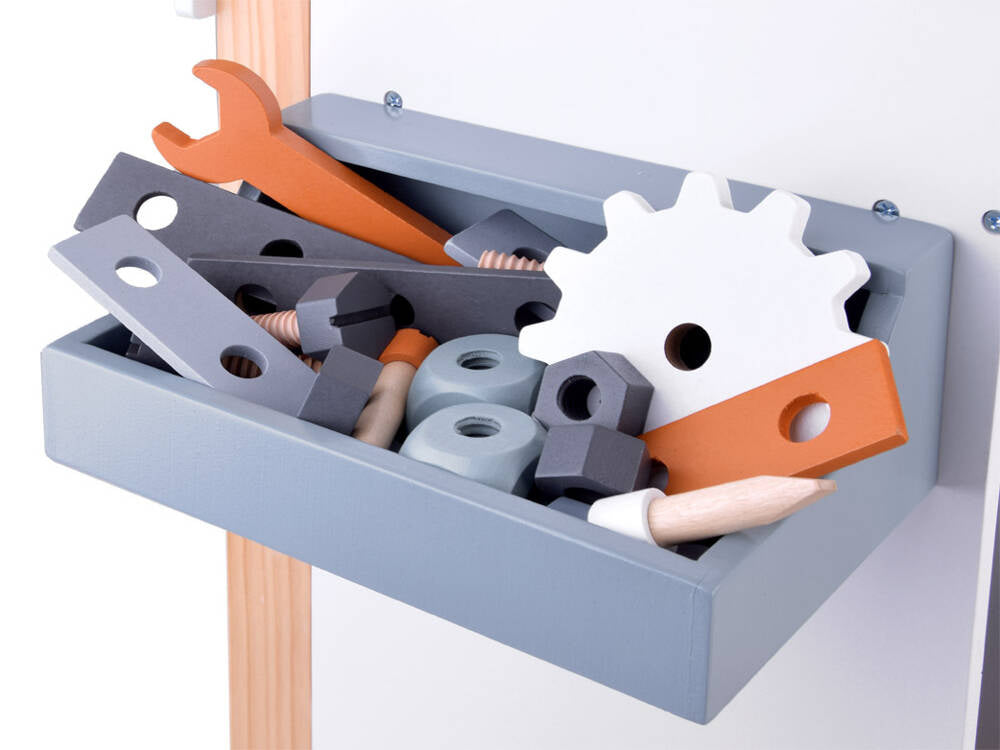 Didelės medinės meistro dirbtuvės su įrankiais-nejungti