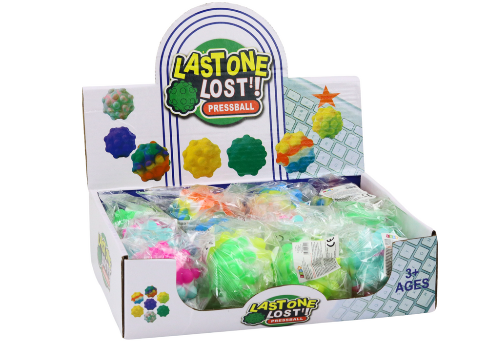 Šviečiantis spalvotas sensorinis kamuolys 6 cm