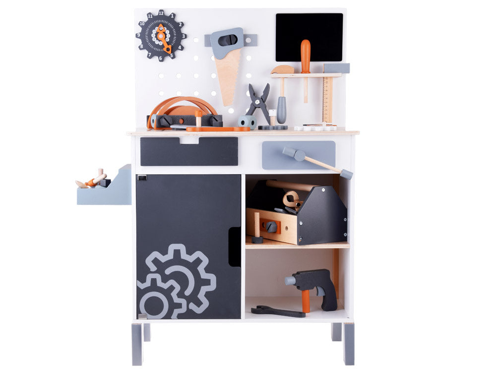 Didelės medinės meistro dirbtuvės su įrankiais-nejungti