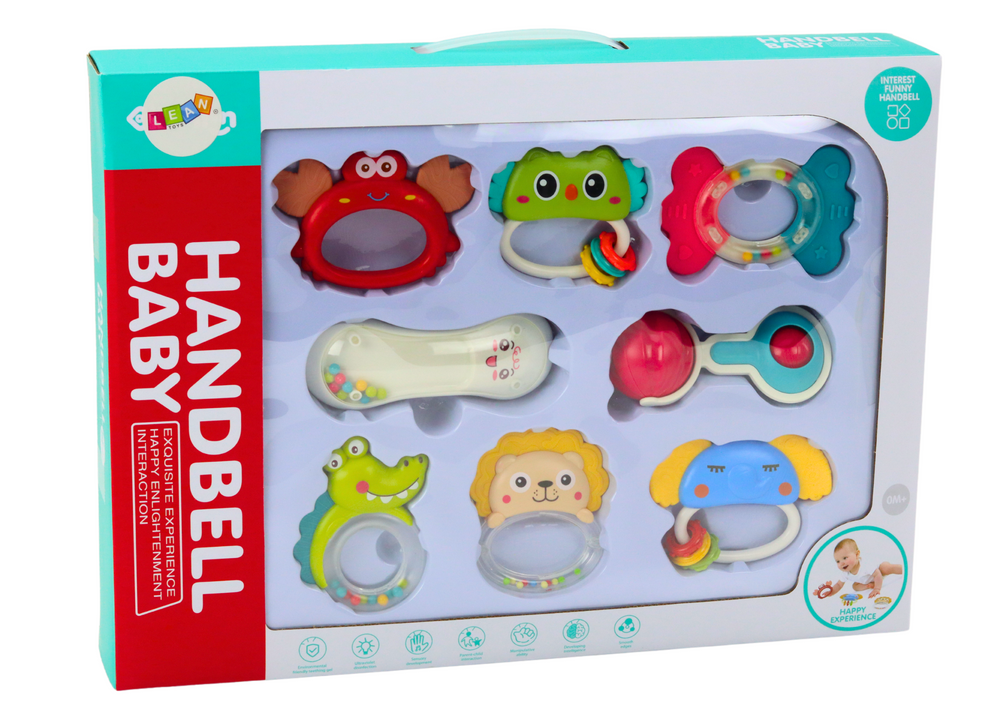 Žaislinių barškučių rinkinys vaikams  8 el.