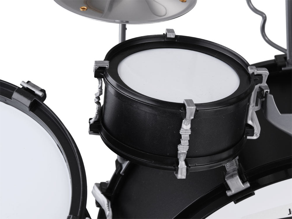 Vaikiškas būgnų rinkinys su kėde, juodas