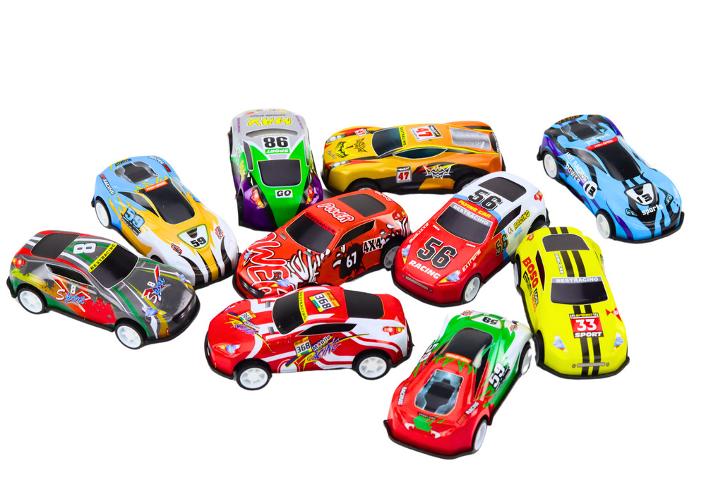 Žaislinių automobilių rinkinys praktiškame dėkle 50 vnt.