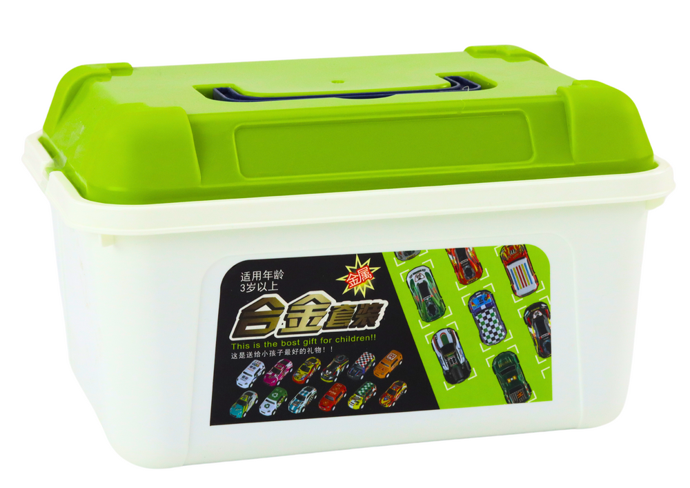 Žaislinių automobilių rinkinys praktiškame dėkle 50 vnt.