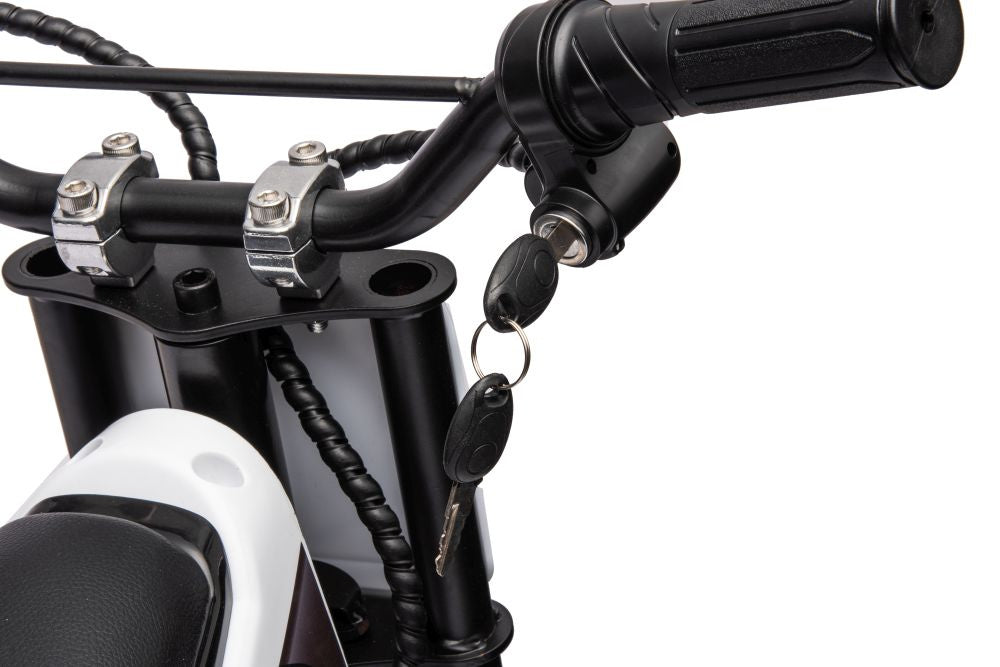 Vienvietis elektrinis motociklas vaikams A9901, baltas