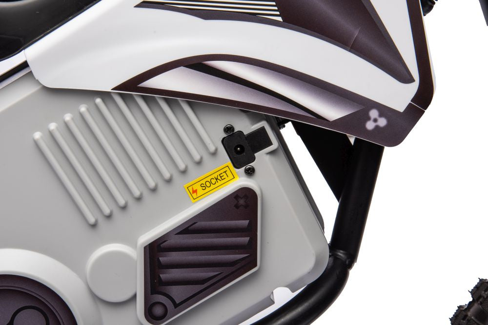 Vienvietis elektrinis motociklas vaikams A9901, baltas