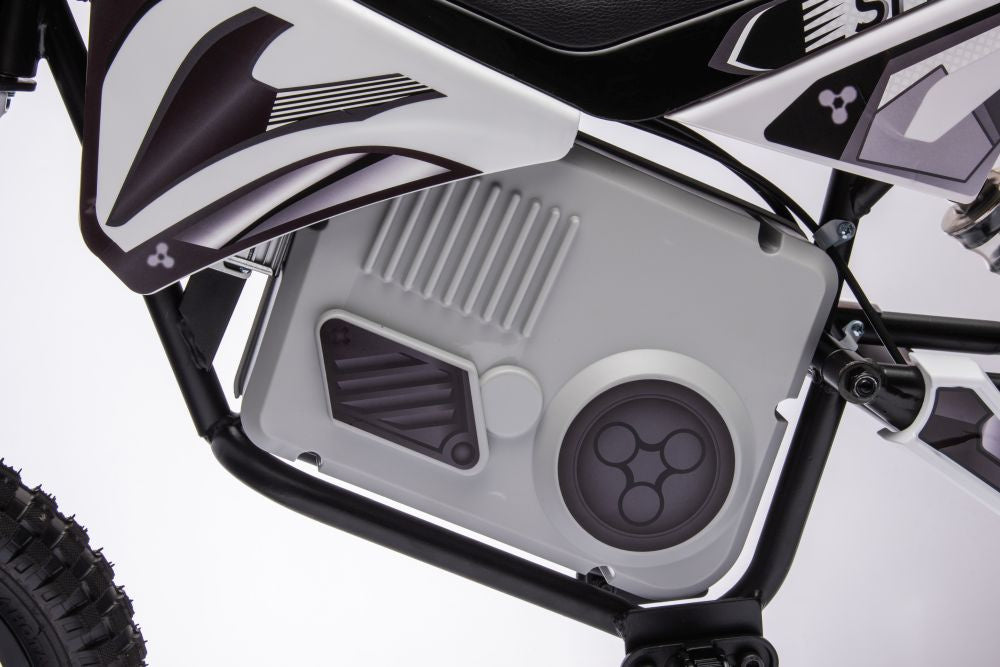 Vienvietis elektrinis motociklas vaikams A9901, baltas