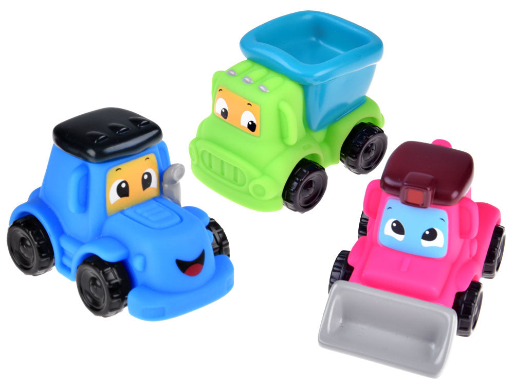 Minkštų automobilių rinkinys 3 vnt, statybinė technika