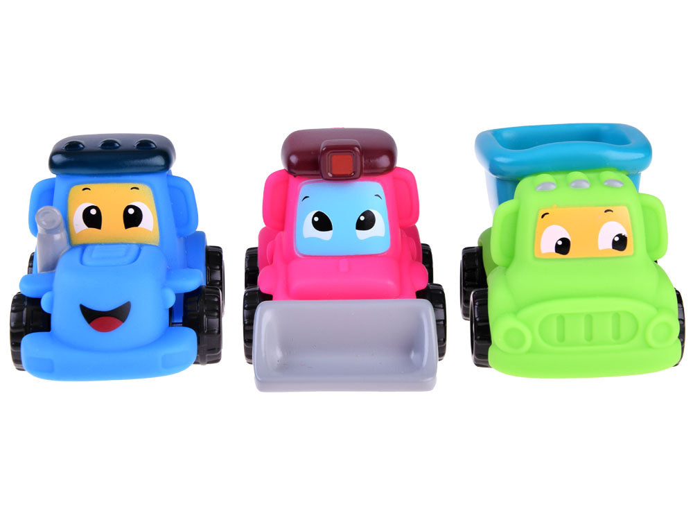 Minkštų automobilių rinkinys 3 vnt, statybinė technika