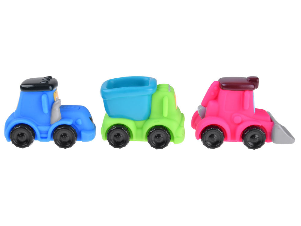 Minkštų automobilių rinkinys 3 vnt, statybinė technika