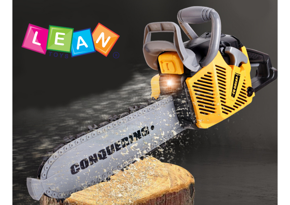 Vaikiškas grandininis pjūklas su šviesos efektais