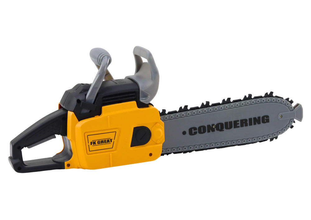 Vaikiškas grandininis pjūklas su šviesos efektais