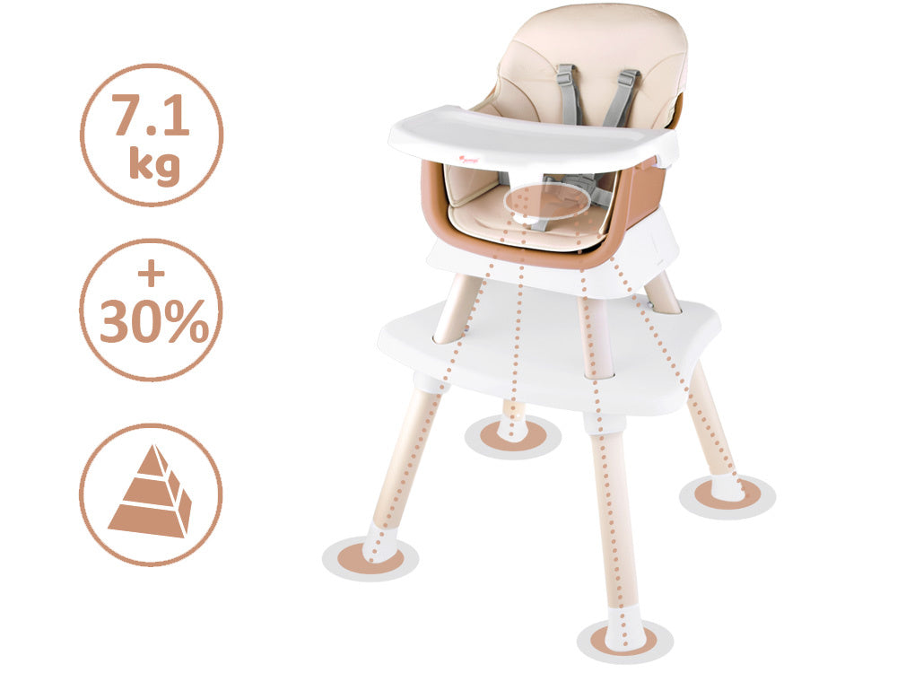 Maitinimo kėdutė vaikams 6in1, kreminė