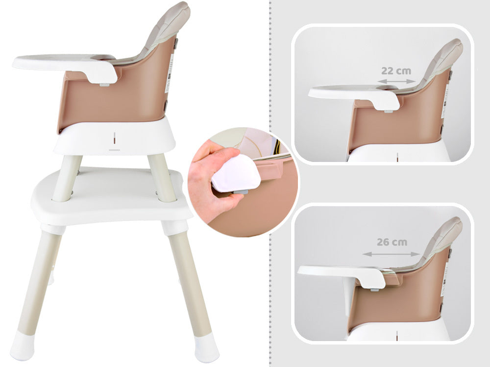 Maitinimo kėdutė vaikams 6in1, kreminė