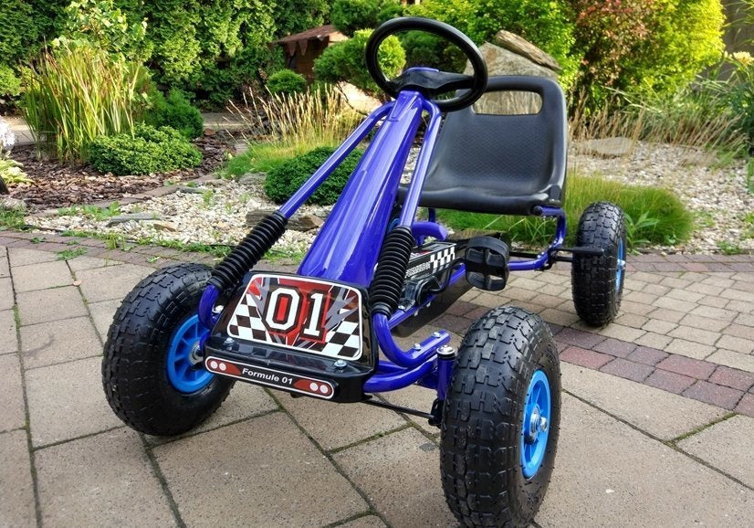 Vaikiškas velomobilis A-15 GO KART, mėlynas