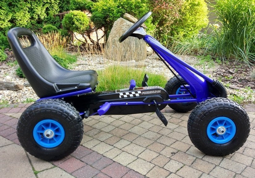 Vaikiškas velomobilis A-15 GO KART, mėlynas