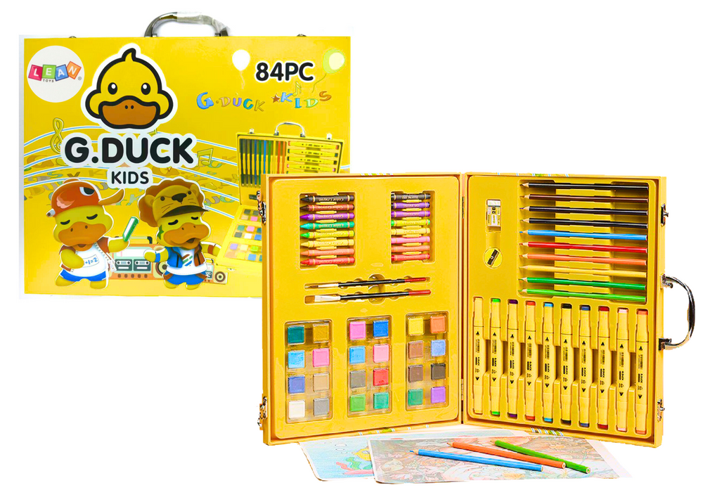 Meno rinkinys lagaminėlyje 84 el., geltonas