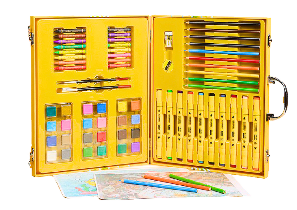 Meno rinkinys lagaminėlyje 84 el., geltonas