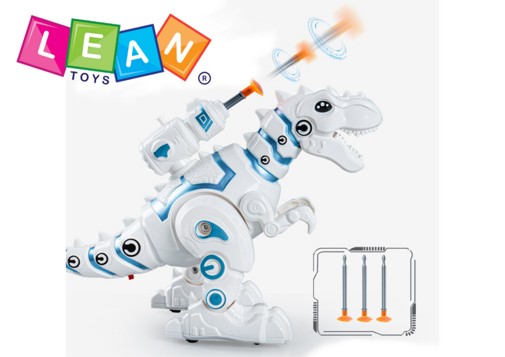 Interaktyvus robotas dinozauras su strėlių paleidimo įrenginiu