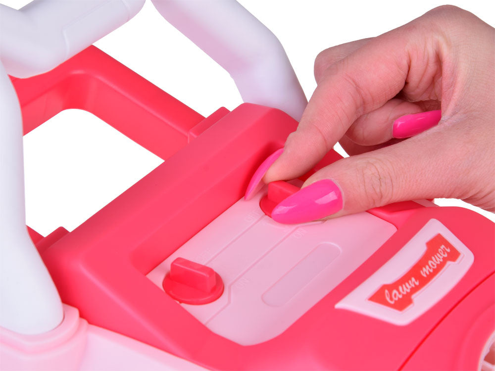 Žaislinė muilo burbulų žoliapjovė su garso efektais, rožinė