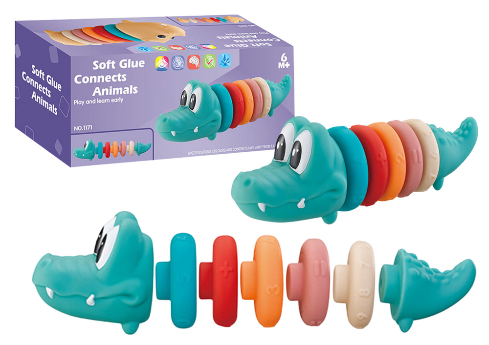 Edukacinė minkšta piramidė „Krokodilas“