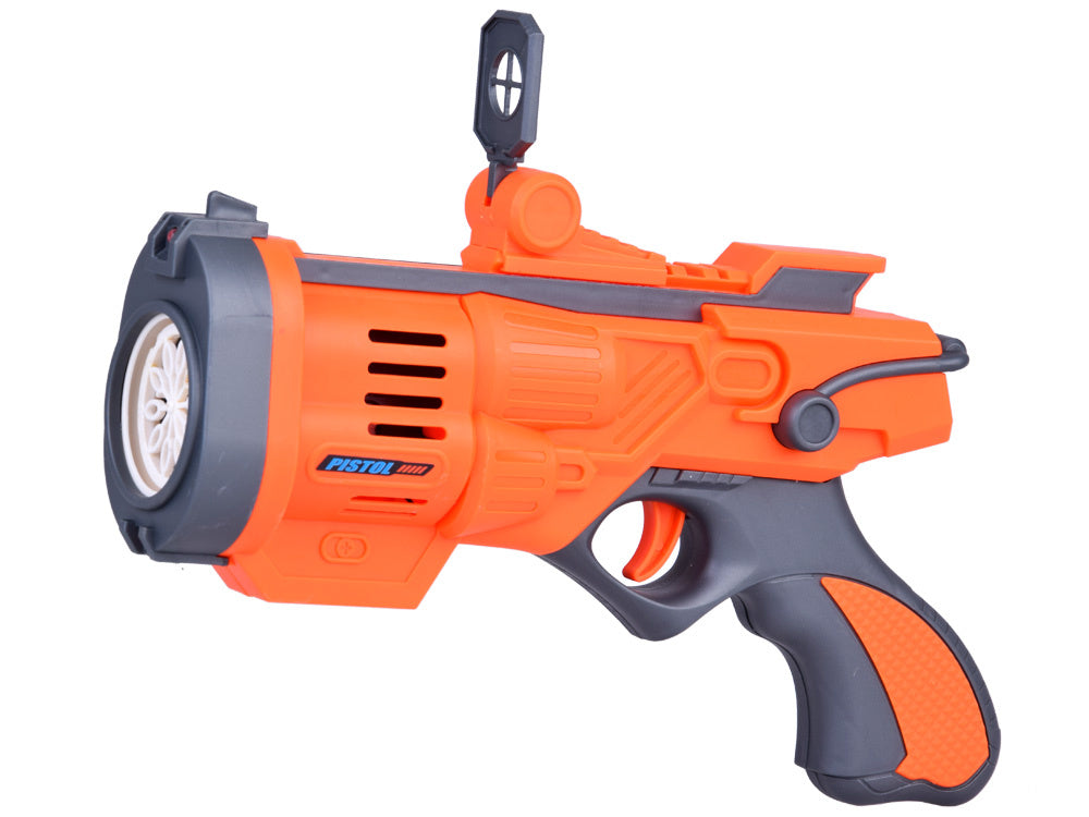 Įkraunamas muilo burbulų pistoletas, oranžinis