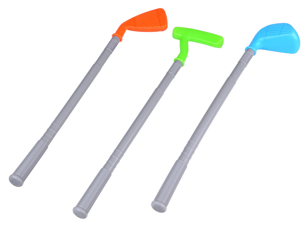 Mini golfo rinkinys su stovas ant ratukų ir priedais vaikams, mėlynas