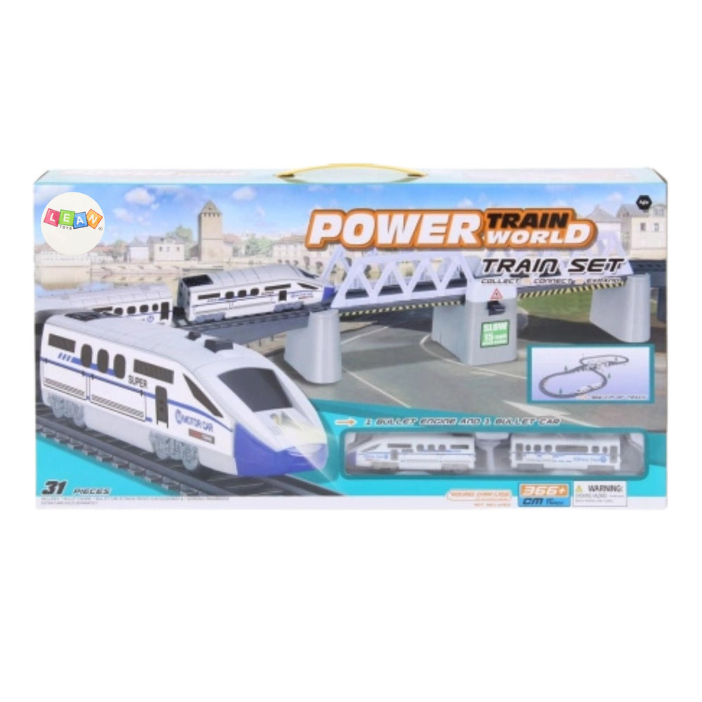 Elektrinio traukinio su bėgiais rinkinys vaikams 366cm