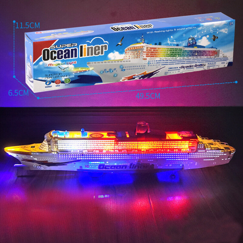 Žaislinis keleivinis kruizinis laivas su garso ir šviesos efektais
