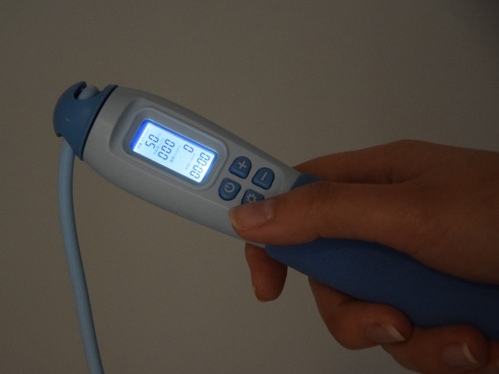 Šokinėjimo šokdynė su skaitikliu, mėlyna