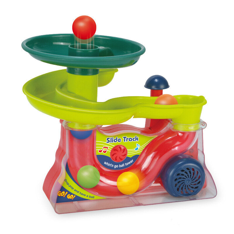 Interaktyvus kamuoliukų fontanas su garso efektais