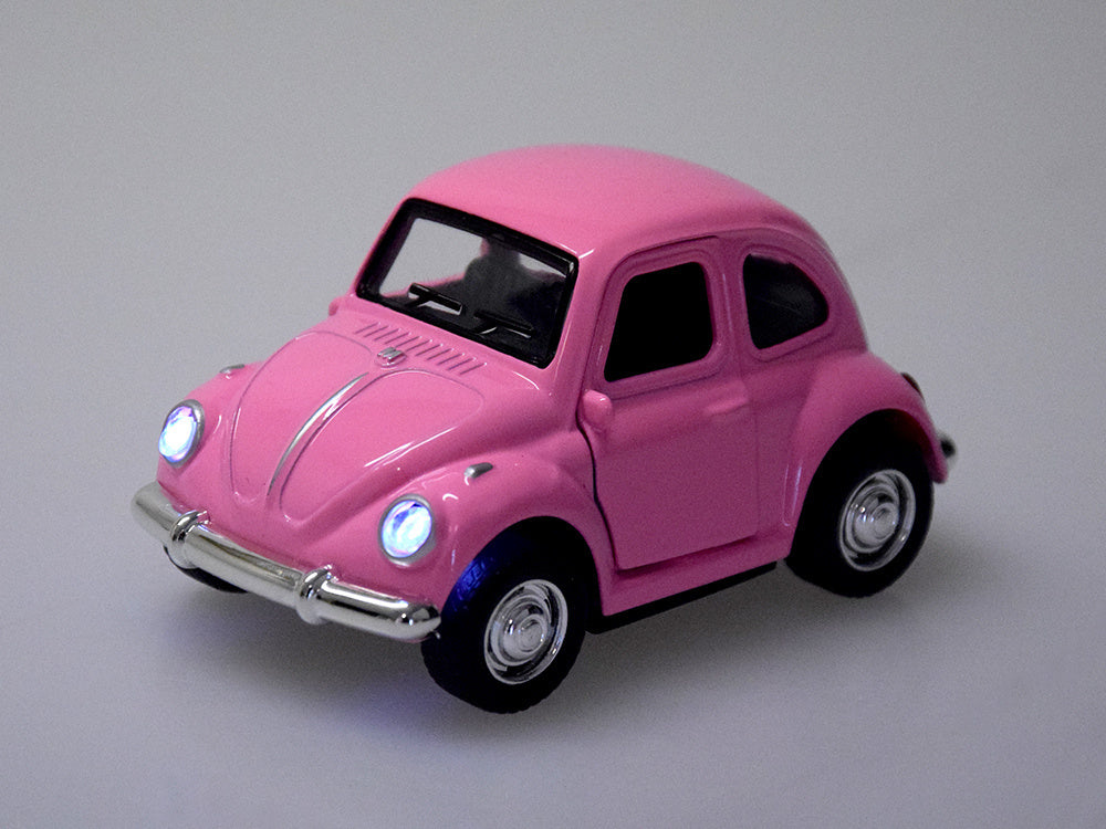 Metalinis automobilis su šviesos ir garso efektais, rožinis