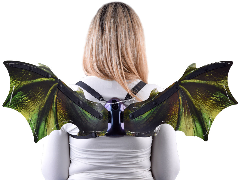 Drakono sparnai su šviesos ir garso efektais, žalia