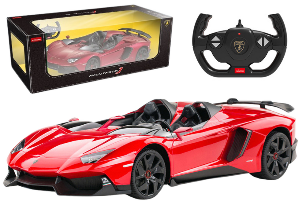 Nuotoliniu būdu valdomas Lamborghini Aventador Red Cabrio automobilis, raudonas