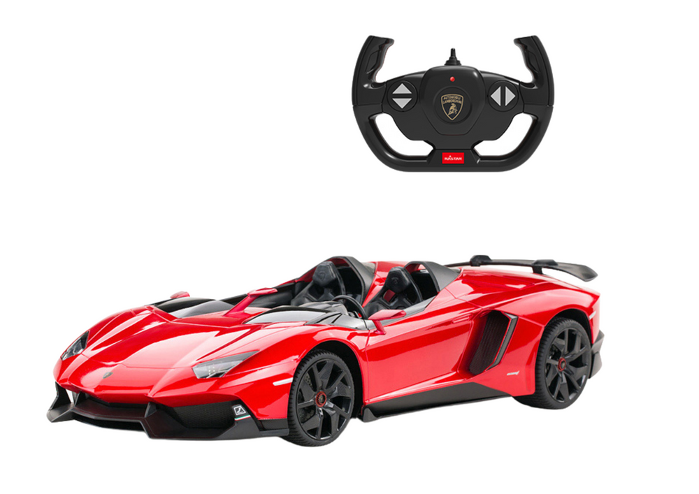 Nuotoliniu būdu valdomas Lamborghini Aventador Red Cabrio automobilis, raudonas