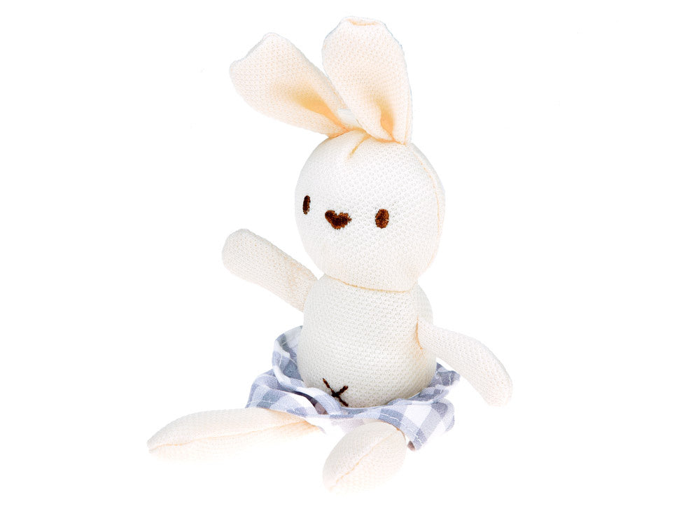 Lėlė kūdikis su gultuku ir triušeliu, violetinis