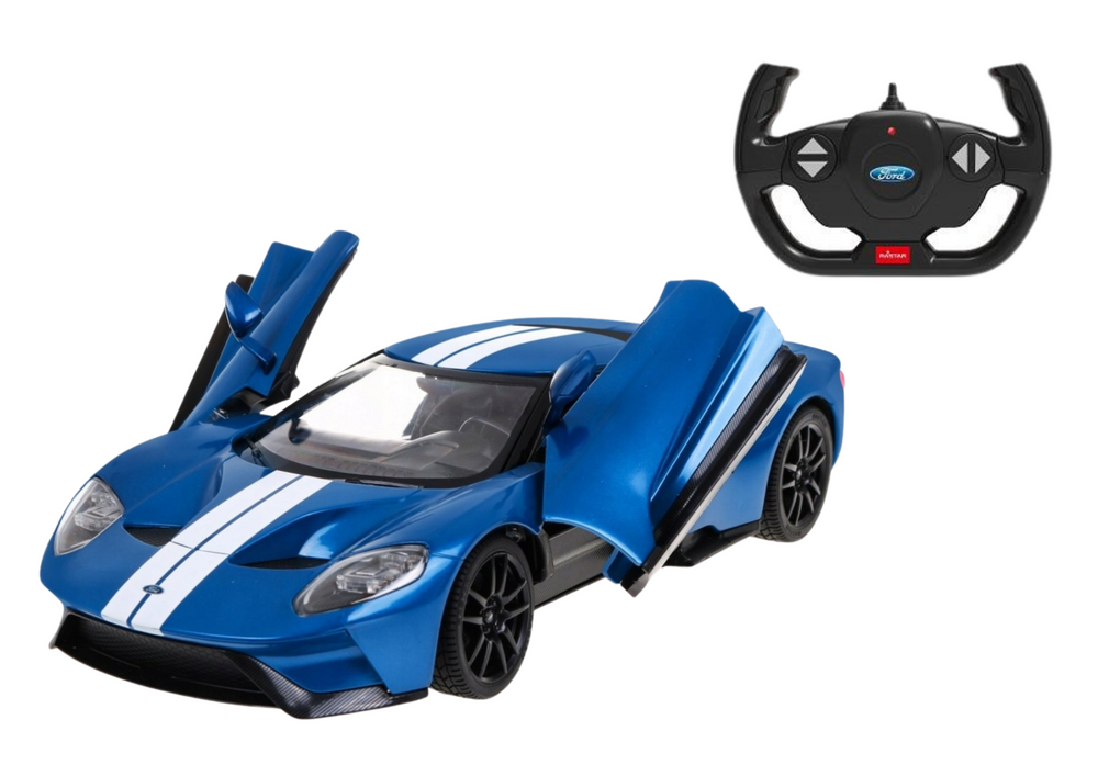 Nuotoliniu būdu valdomas „Ford GT“  automobilis, mėlynas