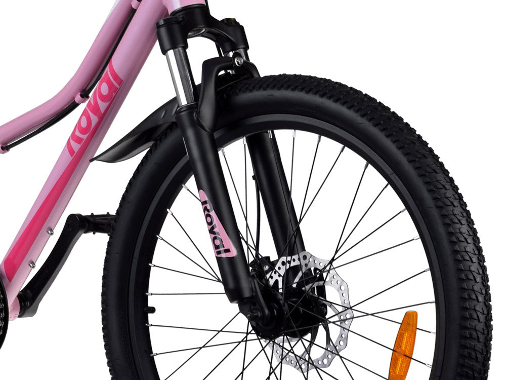 Dviratis vaikams ir paaugliams 24" STUDENT BICYCLE, rožinis, Royal Baby