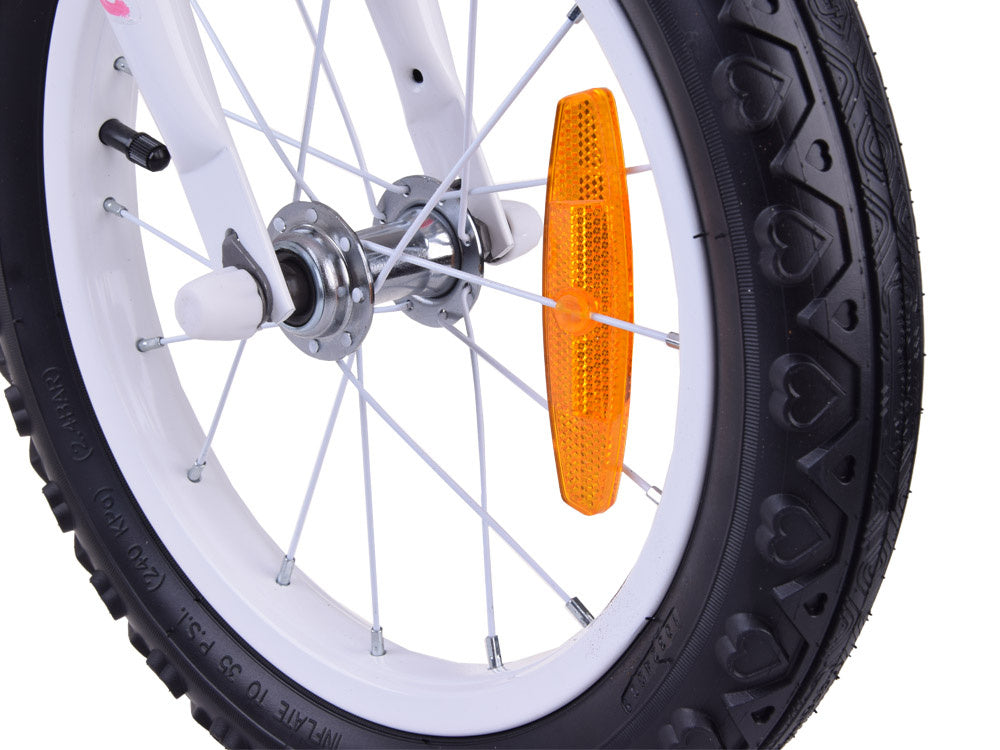 Vaikiškas dviratis 14" Little Swan su papildomais ratais, rožinis, Royal Baby