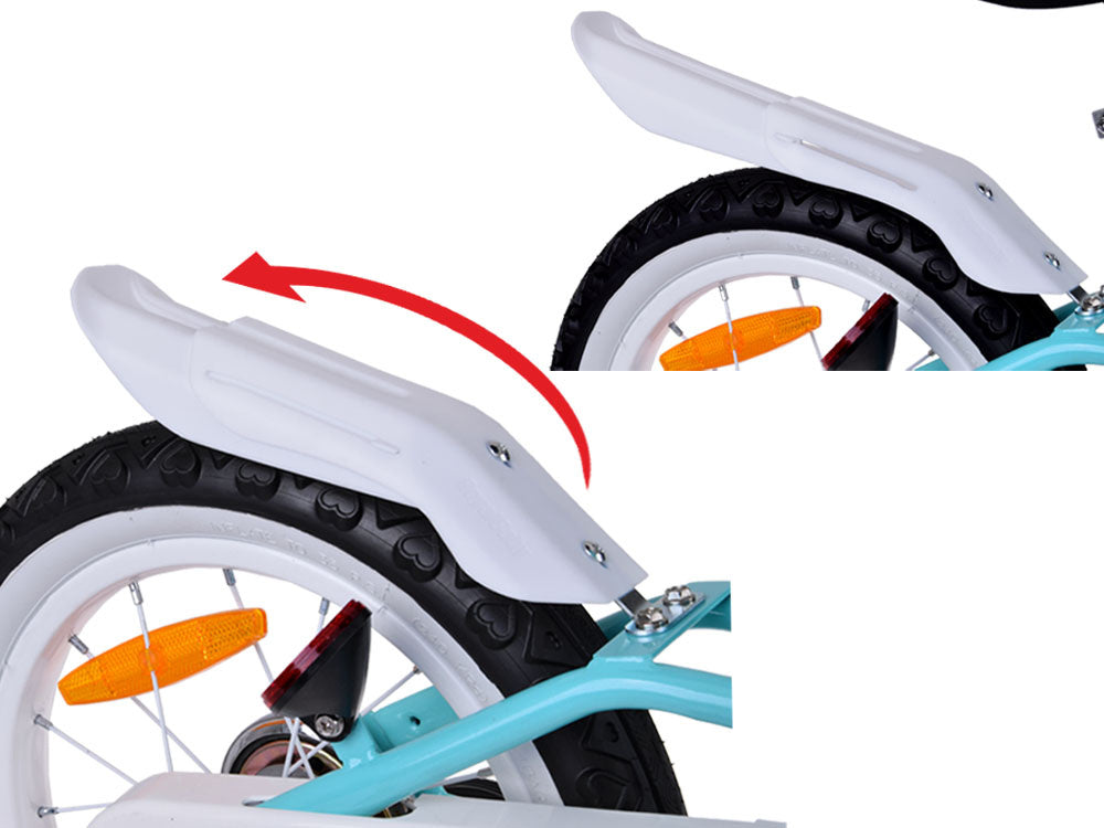 Vaikiškas dviratis 14" Little Swan su papildomais ratukais, žydras, Royal Baby