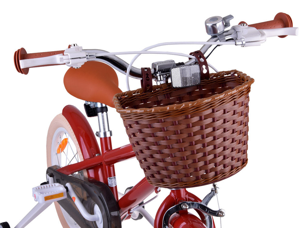 Vaikiškas dviratis 16" MACARON su papildomais ratas, raudonas, Royal Baby