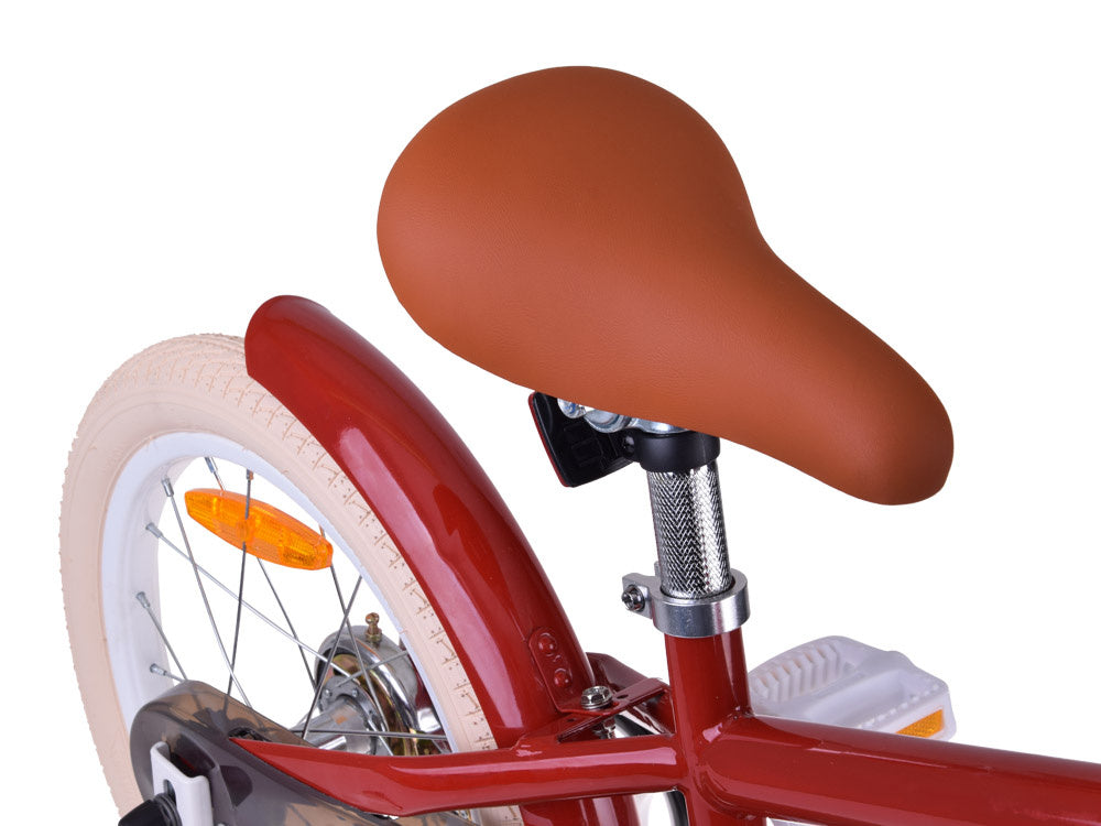 Vaikiškas dviratis 16" MACARON su papildomais ratas, raudonas, Royal Baby