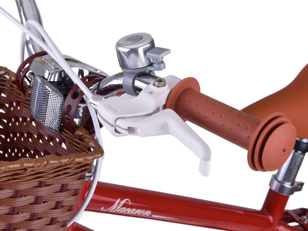 Vaikiškas dviratis 16" MACARON su papildomais ratas, raudonas, Royal Baby