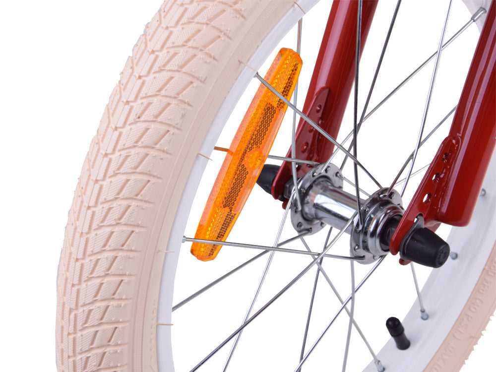 Vaikiškas dviratis 16" MACARON su papildomais ratas, raudonas, Royal Baby