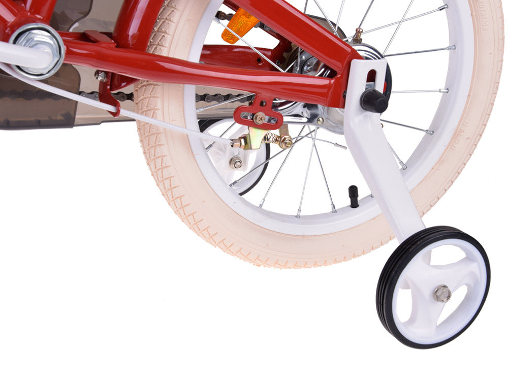 Vaikiškas dviratis 16" MACARON su papildomais ratas, raudonas, Royal Baby