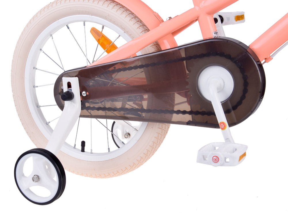 Vaikiškas dviratis 16" MACARON su papildomais ratas, rožinis, Royal Baby