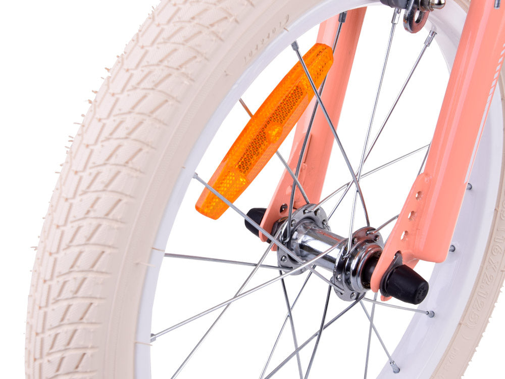 Vaikiškas dviratis 16" MACARON su papildomais ratas, rožinis, Royal Baby