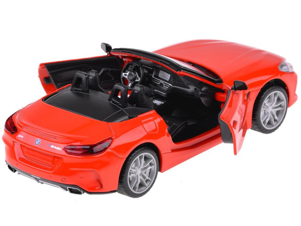 Metalinis automobilio BMW Z4 M40i modelis su šviesos ir garso efektais, raudona